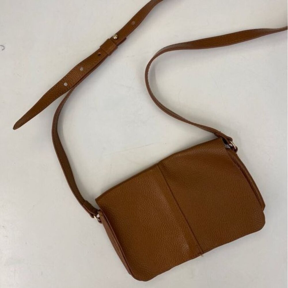 BTB Los Angeles || Kelly Crossbody Bag Soft Leather‎ Unlined Cognac Brown - Picture 4 of 11